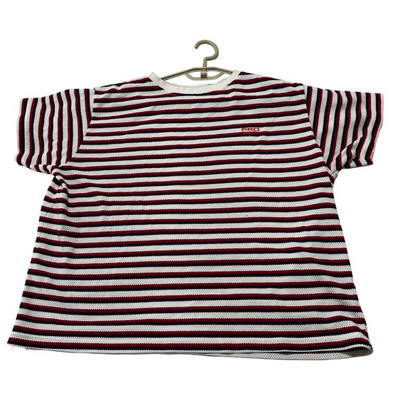 Vintage Pro Spirit Tee Shirt Women Plus 18W Red White Blue Striped Cotton Blend - Picture 1 of 7